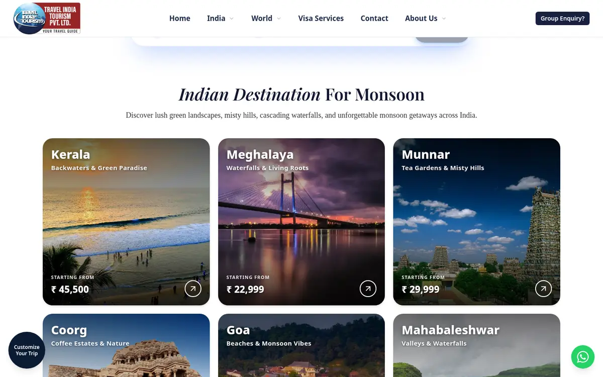 Travel India Tourism desktop website - Travel India Tourism – Travel Booking Website - Subscriptions Community